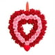 thumbnail image 2 of Corona de corazón para San Valentín | Decoración floral de doble capa con rosas rojas y rosas | Corona artificial de plástico para el hogar, 2 of 6