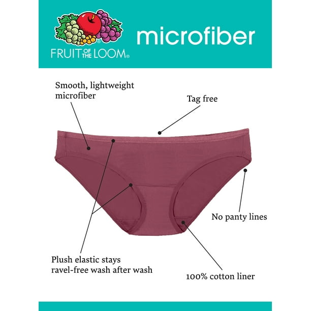 Fruit Of The Loom Womens Plus Size Fit For Me Microfiber Brief Panty 6  Pack, 10 