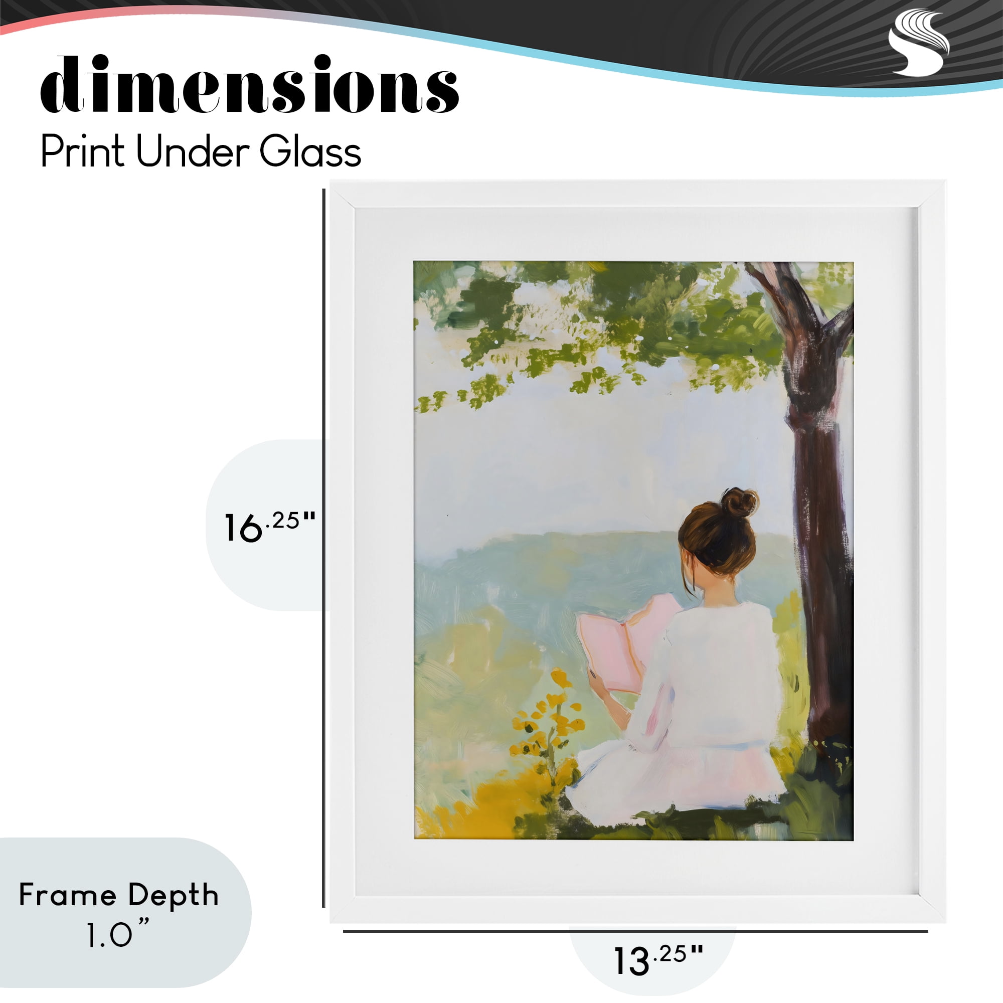 Stupell Industries Girl Reading in Nature White Framed Print Under Glass, design by The Prints Vibe