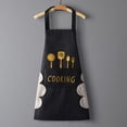 thumbnail image 3 of Cocina de moda Delantales de cocina Babero ajustable a prueba de aceite con bolsillos Delantal impermeable para adultos unisex la Negro B 2 Yotijar  Delantal de cocina, 3 of 7