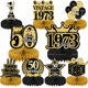 thumbnail image 4 of Adornos de panal de abeja de oro negro para cumpleaños Adornos de panal de abeja de 50 y 60 años Decoración para fiesta de cumpleaños de un año, 4 of 4