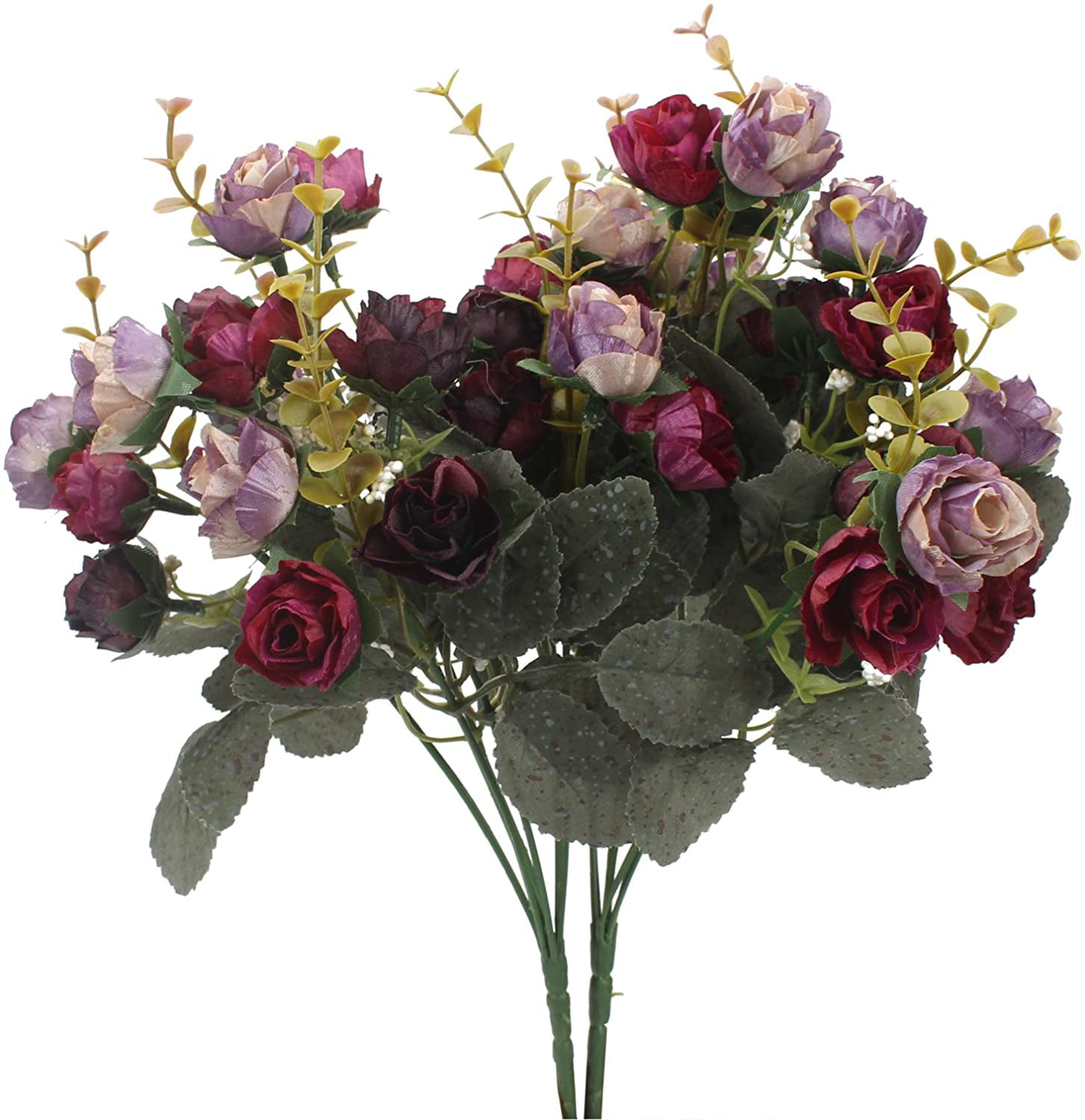 21 Heads Artificial Silk Rose Flowers Bouquet Fake Leaves Wedding Home DIY Decor 