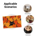 thumbnail image 5 of JOOCAR Halloween Black Cat Among Pumpkins Linen Table Mats Set of 4 for Home Kitchen Table Decor 12x18 inch, 5 of 5