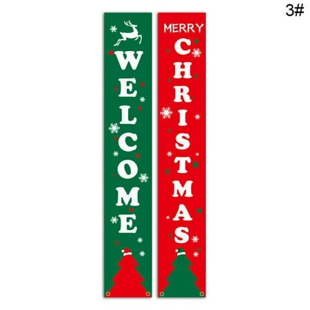 

dianhelloya 2Pcs/Set Door Hanging Banners Couplets Home Decor Ornaments for Christmas Party