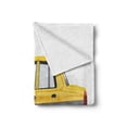 thumbnail image 2 of New York Taxi Soft Flannel Fleece Blanket, Side View Illustration of American Style NY City Checker Cab Art Print, Cozy Plush for Indoor and Outdoor Use, 70" x 90", White and Mustard, by Ambesonne, 2 of 6
