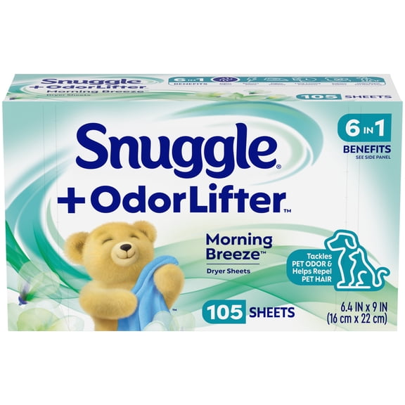 Snuggle OdorLifter Morning Breeze Dryer Sheets, 105 Count