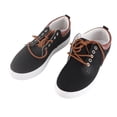 thumbnail image 2 of Zapatos planos de lona para hombre, suela de goma, modernos, informales, ajustados, de caña baja, para exteriores, color negro 42, 2 of 14