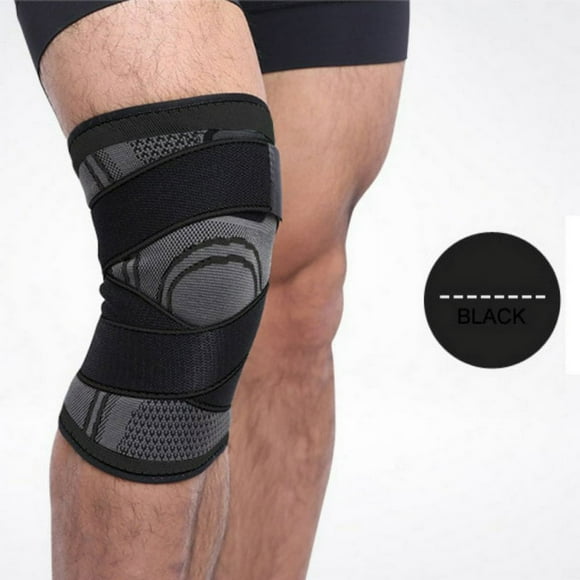 AMERTEER Nice Kneepads Cross Strap Fitness Running Cycling Bandage Knee Brace Support Elastic Nylon Sports Compression Knee Protector Black L