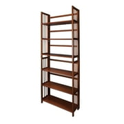 3-Shelf Folding Stackable Bookcase 27.5 Wide-Walnut