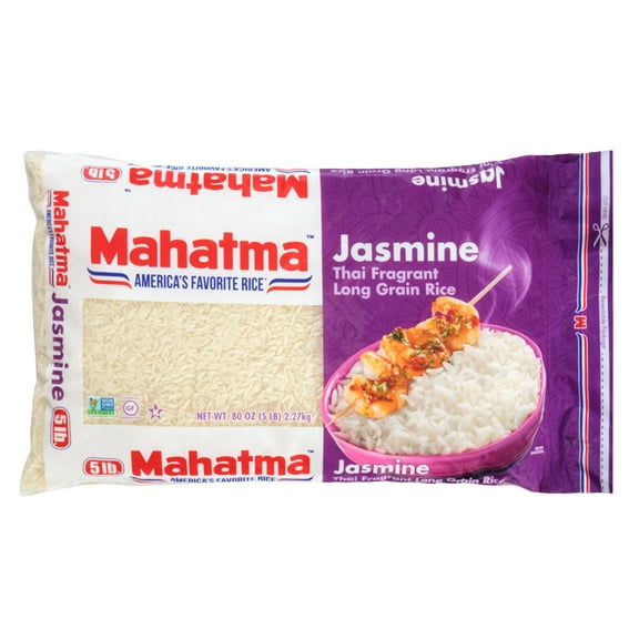 Mahatma Jasmine Rice,UMRT 5lb Bag of Rice, Thai, Indian, or Cambodian Fragrant Flavored Rice, Stovetop or Microwave Rice