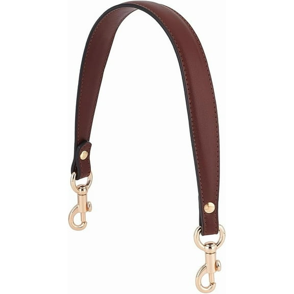 20.3 Inch Imitation Leather Bag Strap, Short Purse Strap 1 Inch Wide Bag Strap Replacement Bag Handle Handbag Strap with Golden Clasp for Women DIY Underarm Bag Handbag, Coffee Color