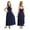 A Navy Blue, variant on Kids Halter Neck Flower Girl Dress Ruched Junior Bridesmaid Wedding Party Chiffon Maxi Long Gown A Navy Blue 8
