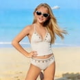 thumbnail image 5 of LILIYA Swimsuits for Girls Tankini Ruffled Styles Color Block Little Girls' Swimwear Soft 2 Piece Swimsuit Bikini Bathing Suit Summer Beach, 5 of 7