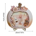 thumbnail image 3 of Halloween Ghost Pumpkin Mini House Light, Illuminated Wooden Miniature Scene Ornament with Cute Spirit Figure, Desktop Tabletop Decoration for Mantel, Shelf, Entryway, Party & Fall Display, 3 of 6