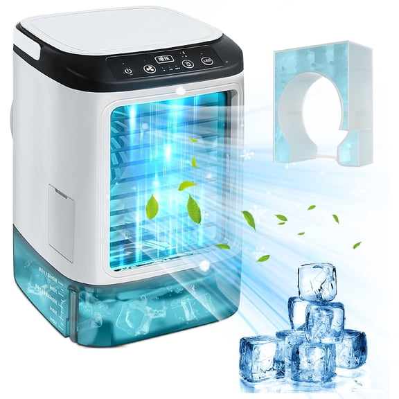 Portable Table Fan,Kepeak USB Personal Air Cooler, 900ML Tank,2 Mist Modes