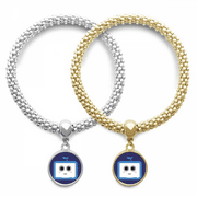 Saplings Cute Small TV Face Original Lover Bracelet Bangle Pendant Jewelry Couple Chain