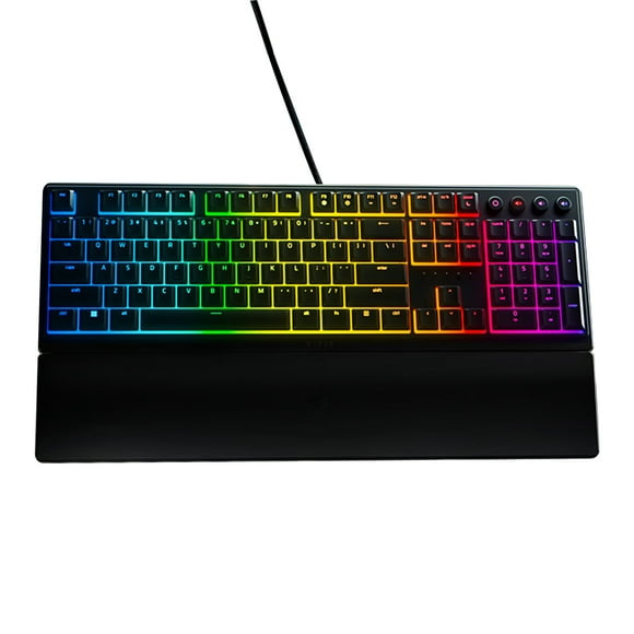 Razer V3 Chroma RGB Gaming Keyboard - Light Mechanical Switches, 1000Hz Polling Rate, 104 Keys, Spill-Resistant Design with Detachable Wrist Rest and Customizable Media Controls