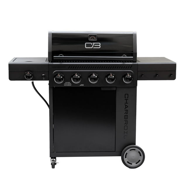 Charbroil Performance Series Flavormax 5 Burner Gas BBQ Grill Cabinet with Side Burner and 12" Griddle