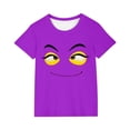 thumbnail image 1 of Jolis Hauts à Manches Courtes pour Enfants Garçons Filles T-Shirt Ample Décontracté à Imprimé d'Expression Uni, 1 of 6