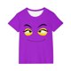 thumbnail image 2 of Blusas y camisas de manga corta con cuello redondo para niños y niñas, color liso, con estampado de expresión linda, manga corta, holgadas y cómodas, blusa para niña, 2 of 6