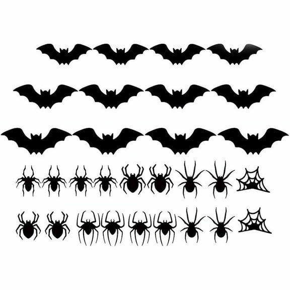 Halloween 3D Glowing Bat Spider Wall Decals with Colorful LED Lights, Luminous Spider Wall Stickers, Removable Wall Stickers for Indoor Home Window House Halloween Party Decorations