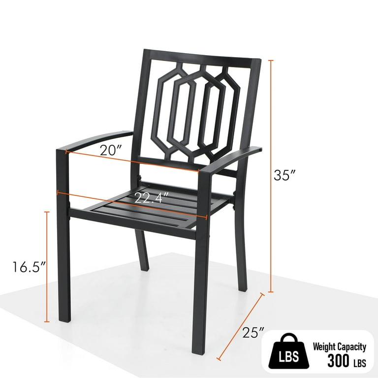 MF Studio 8-Piece Patio Dining Set for 6, Metal Table, Stackable