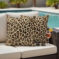 thumbnail image 4 of Leopard Outdoor Waterproof Pillow Covers, Farmhouse Brown Animals Art Modern Decorative Square Throw Pillowcase Sofa Cushion Sham for Patio/Couch/Chair, 18"x18" 2 Pack, 4 of 8
