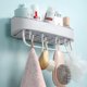 thumbnail image 2 of Paquete de 2 estantes de ducha, estantes de baño autoadhesivos, accesorio de ducha sin perforación, carrito de baño montado en la pared, estante de almacenamiento para baño/cocina (blanco), 2 of 5