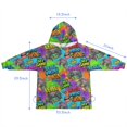 thumbnail image 7 of Multicolor Controllers Games Icons Colorful Pattern Blanket Hoodies for Kids 6-13YR Oversize Wearable Blanket Hoodies for Boys Girls Teens, 7 of 7
