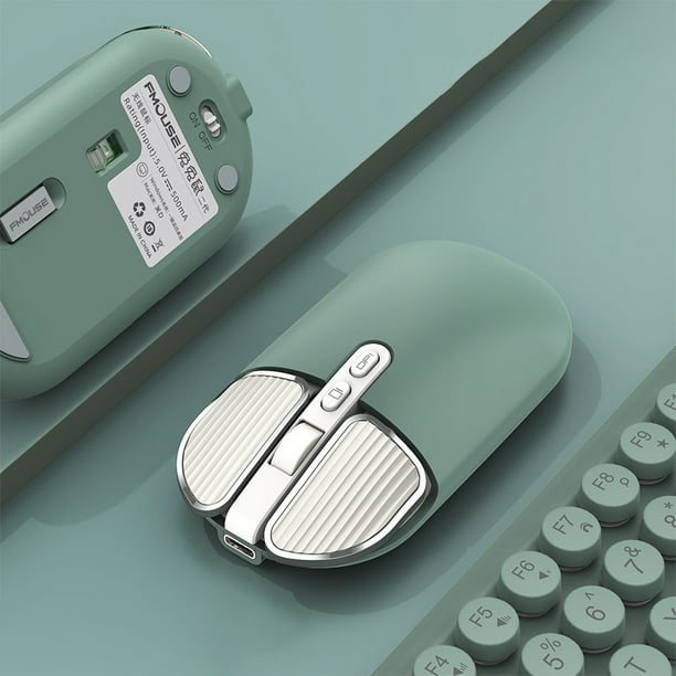 Ratón inalámbrico, Modo dual Bluetooth+2.4G, Silencioso, De moda, Verde