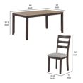 thumbnail image 5 of Benjara Cameron 5 Piece Dining Table and Chairs Set, Transitional Brown Wood, 5 of 5
