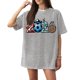 thumbnail image 1 of Women's Football Graphic T-Shirt, Women's Soccer Letter Print Short Sleeve T-Shirt - Casual Summer Neck Top for Sports Fans, Everyday Wear for Soccer Tournament 2026 Light Gray Size: 2XL, 1 of 4