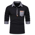 thumbnail image 2 of Blusa informal de manga larga con bolsillos y botones para hombre Pompotops oipoqjl49945, 2 of 7