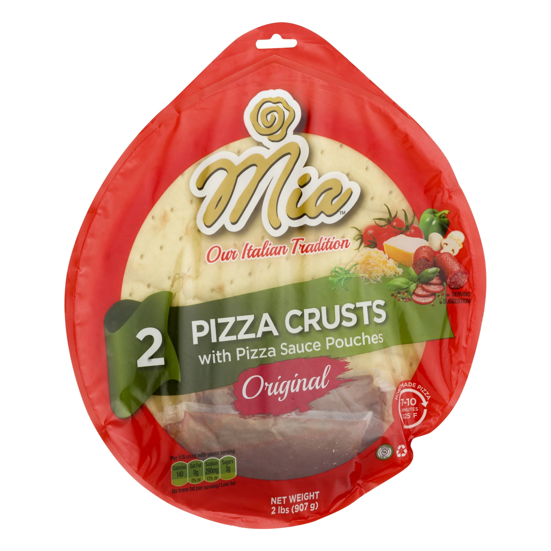 Mia Pizza Crusts With Pizza Sauce Original 2 0 Ct Walmart Com
