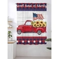 thumbnail image 2 of Sheer Curtains 63 Inch Length, Independence Day Semi Sheer Curtains Light Filtering Window Treatment, Red Truck Flag Sunflowers Wooden Grain Privacy Voile Drapes for Living Room Bedroom 52x63 Inch, 2 of 7