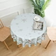thumbnail image 6 of Winter Blue Snowman Round Tablecloth 60 Inch Christmas Snowflake Decoration Holiday Snow Table Cloth Polyester Fabric Waterproof Washable Table Cover for Home Kitchen Outdoor Party, 6 of 6
