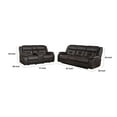 thumbnail image 5 of Benjara Garie 2pc Manual Reclining Sofa and Loveseat Set- Brown Faux Leather, 5 of 7