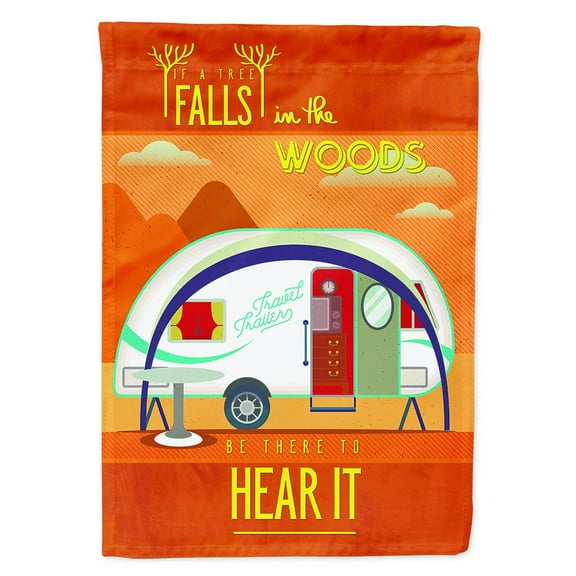 Be in the Woods  Camper House Flag