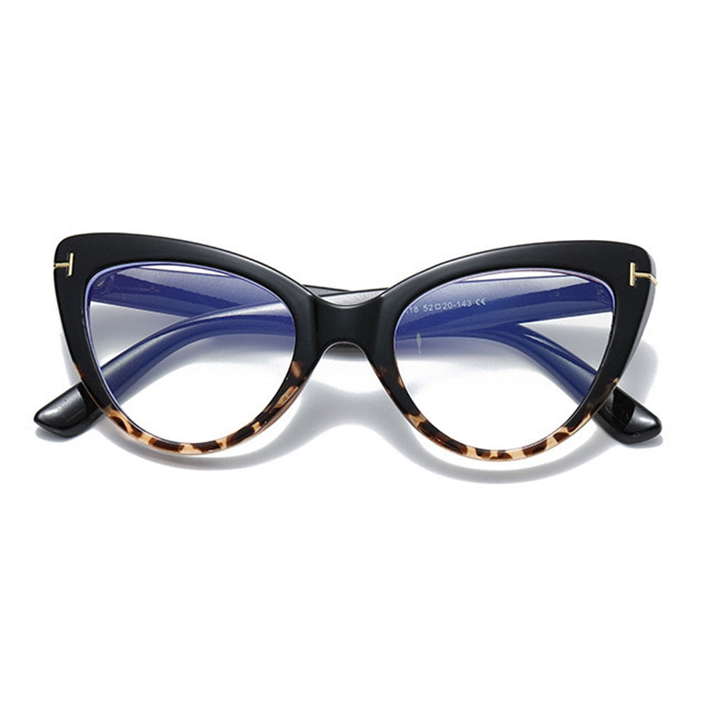 4 Pairs of Fashion Thick Oversized Cat Eye Reading Glasses for Women, Classic Anti-blue Light Readers Presbyopic Glasses +2.00