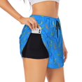 thumbnail image 3 of Lsque Colorful Snake Printed Women's Running Shorts with Liner Pockets,Elastic Quick Dry Workout Athletic Gym Yoga Shorts,Womens High Waist Shorts-XX-Large, 3 of 9