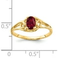 thumbnail image 2 of 14K Yellow Gold 7X5mm Oval Created Ruby Ring (Size 6) Made In United States y2205cr, 2 of 5