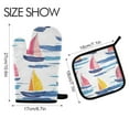 thumbnail image 2 of Yayeee Oven Mitts and Pot Holder Set of 2 Heat Resistant Kitchen Gloves Baking Hot Pad, Pink Hand Drawn Sailboats, 2 of 5