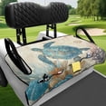 thumbnail image 4 of XYZCANDO Vintage Sea Turtle Coral Golf Cart Seat Cover | 4 Storage Pockets Non-Slip Washable Towel Cover for 2-Seat Golf Carts, 4 of 8
