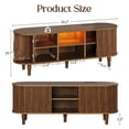 thumbnail image 2 of 55" Modern TV Stand with Power Outlet, Entertainment Center with Sliding Tambour Door and Adjustable Shelves , LED Media Console for Living Room Bedroom, Walnut Brown, 2 of 11