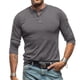 thumbnail image 3 of Camisa Henley de manga larga y raglán para hombre: mezcla de algodón, botones en la parte delantera, corte ajustado, tallas S-XXL, informal/trabajo, otoño/invierno, 3 of 8