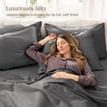 thumbnail image 5 of Bare Home Organic Sateen Sheet Set - 400 Thread Count - 100% Organic Cotton - 4 Piece - Queen, Gray, 5 of 10