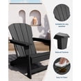 thumbnail image 4 of TROPOW Modern HDPE Plastic Adirondack Chair - Oversize 380 LB Poly Lumber Weather Resistant Firepit Chair - Outdoor Patio Chairs with Wooden Textured for Garden, Backyard, Lawn, Deck, Pool, 4 of 7