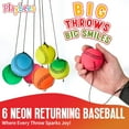 thumbnail image 3 of Playbees Wrist Baseballs Neon Reactive - 6 Pack - Practice Sports Balls for Fun Outdoor Activity for Kids - Spring Training, Party Favor, Baseball Season Gift, Sports Team Party Bag Filler, 3 of 6