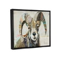 thumbnail image 3 of Stupell Industries Goat Striped Horns Ephemera Collage Graphic Art Jet Black Floating Framed Canvas Print Wall Art, Design by Traci Anderson, 3 of 6