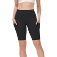 thumbnail image 4 of SOATUTO Yoga Shorts with Pockets Women Workout Compression Shorts High Waist Athletic Running Short Leggings - Black / S, 4 of 6